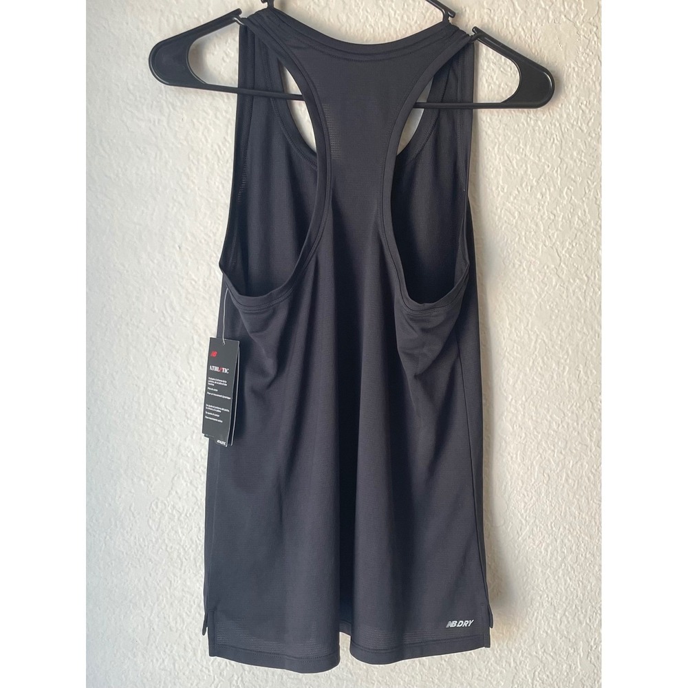New Balance Womens Racerback Tank Top NB Dry Black Streetwear Casual Small NWT - Picture 3 of 6